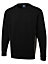 Uneek - Unisex Two Tone Crew New Sweatshirt/Jumper - 60% Cotton 40% Polyester - Black/Charcoal - Size XS