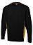 Uneek - Unisex Two Tone Crew New Sweatshirt/Jumper - 60% Cotton 40% Polyester - Black/Yellow - Size M