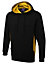 Uneek - Unisex Two Tone Hooded Sweatshirt/Jumper - 60% Cotton 40% Polyester - Black/Yellow - Size 3XL