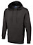 Uneek - Unisex Two Tone Hooded Sweatshirt/Jumper - 60% Cotton 40% Polyester - Charcoal/Black - Size L