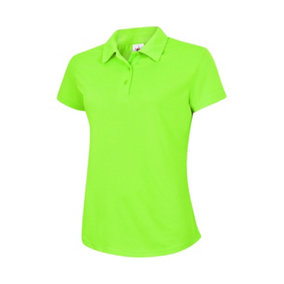 Uneek - Unisex Ultra Cool Poloshirt - 100% Polyester Textured Breathable Fabric with Wic - Electric Green - Size 2XL