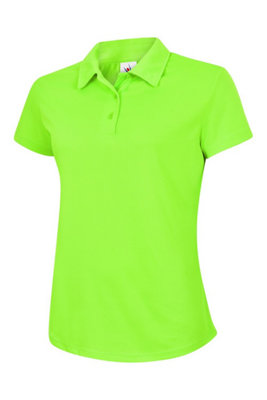 Uneek - Unisex Ultra Cool Poloshirt - 100% Polyester Textured Breathable Fabric with Wic - Electric Green - Size XS