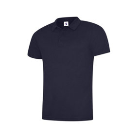 Uneek - Unisex Ultra Cool Poloshirt - 100% Polyester Textured Breathable Fabric with Wic - Navy - Size 2XL