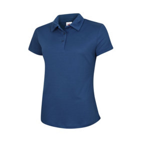 Uneek - Unisex Ultra Cool Poloshirt - 100% Polyester Textured Breathable Fabric with Wic - Royal - Size 2XL