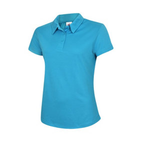 Uneek - Unisex Ultra Cool Poloshirt - 100% Polyester Textured Breathable Fabric with Wic - Sapphire - Size 2XL