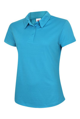 Uneek - Unisex Ultra Cool Poloshirt - 100% Polyester Textured Breathable Fabric with Wic - Sapphire - Size S