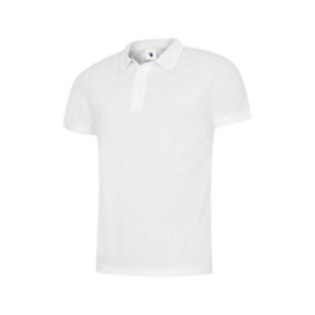 Uneek - Unisex Ultra Cool Poloshirt - 100% Polyester Textured Breathable Fabric with Wic - White - Size 2XL