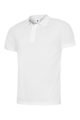 Uneek - Unisex Ultra Cool Poloshirt - 100% Polyester Textured Breathable Fabric with Wic - White - Size 3XL