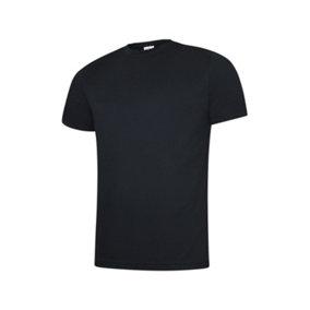 Uneek - Unisex Ultra Cool T Shirt - 100% Polyester Textured Breathable Fabric with Wic - Black - Size 2XL