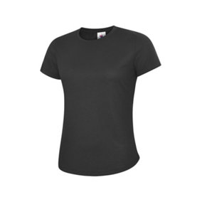 Uneek - Unisex Ultra Cool T Shirt - 100% Polyester Textured Breathable Fabric with Wic - Black - Size L