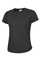 Uneek - Unisex Ultra Cool T Shirt - 100% Polyester Textured Breathable Fabric with Wic - Black - Size XS