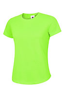 Uneek - Unisex Ultra Cool T Shirt - 100% Polyester Textured Breathable Fabric with Wic - Electric Green - Size 2XL