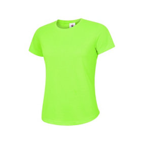 Uneek - Unisex Ultra Cool T Shirt - 100% Polyester Textured Breathable Fabric with Wic - Electric Green - Size L
