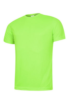 Uneek - Unisex Ultra Cool T Shirt - 100% Polyester Textured Breathable Fabric with Wic - Electric Green - Size M