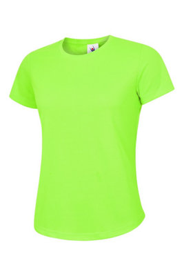 Uneek - Unisex Ultra Cool T Shirt - 100% Polyester Textured Breathable Fabric with Wic - Electric Green - Size M