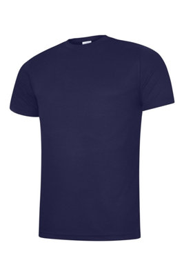 Uneek - Unisex Ultra Cool T Shirt - 100% Polyester Textured Breathable Fabric with Wic - Navy - Size XS