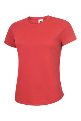 Uneek - Unisex Ultra Cool T Shirt - 100% Polyester Textured Breathable Fabric with Wic - Red - Size S