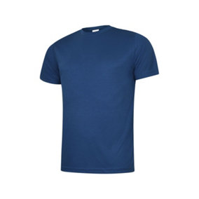 Uneek - Unisex Ultra Cool T Shirt - 100% Polyester Textured Breathable Fabric with Wic - Royal - Size M