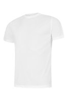 Uneek - Unisex Ultra Cool T Shirt - 100% Polyester Textured Breathable Fabric with Wic - White - Size L