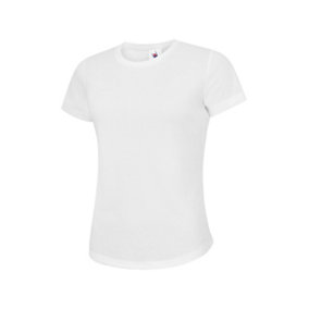 Uneek - Unisex Ultra Cool T Shirt - 100% Polyester Textured Breathable Fabric with Wic - White - Size M
