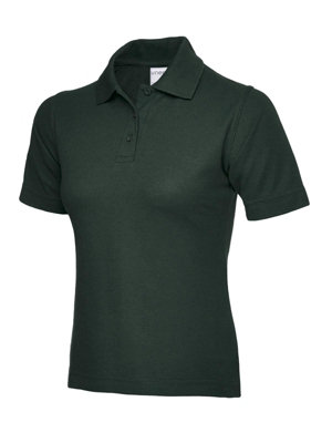 Uneek - Unisex Ultra Cotton Poloshirt - 100% Ring Spun Combed Cotton - Bottle Green - Size L