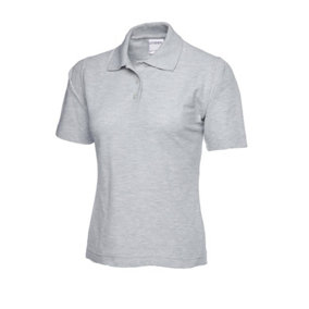 Uneek - Unisex Ultra Cotton Poloshirt - 100% Ring Spun Combed Cotton - Heather Grey - Size M