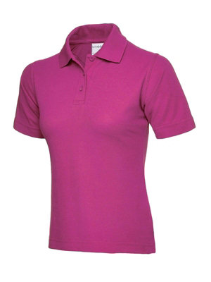 Uneek - Unisex Ultra Cotton Poloshirt - 100% Ring Spun Combed Cotton - Hot Pink - Size 2XL