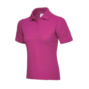 Uneek - Unisex Ultra Cotton Poloshirt - 100% Ring Spun Combed Cotton - Hot Pink - Size 3XL