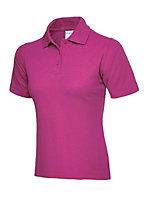 Uneek - Unisex Ultra Cotton Poloshirt - 100% Ring Spun Combed Cotton - Hot Pink - Size S