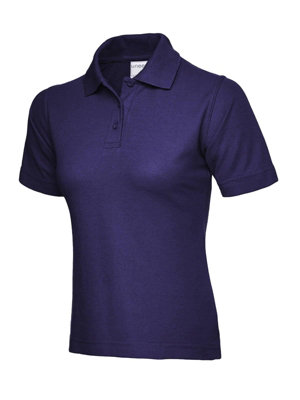 Uneek - Unisex Ultra Cotton Poloshirt - 100% Ring Spun Combed Cotton - Purple - Size XS