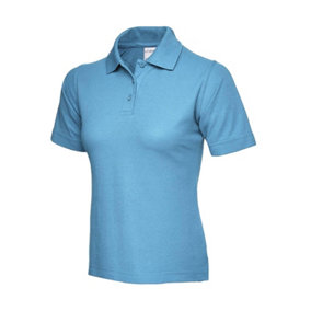 Uneek - Unisex Ultra Cotton Poloshirt - 100% Ring Spun Combed Cotton - Sky - Size S