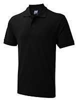 Uneek - Unisex Ultra Cotton Poloshirt - Reactive Dyed - Black - Size L