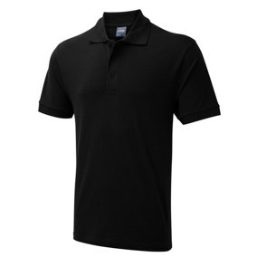 Uneek - Unisex Ultra Cotton Poloshirt - Reactive Dyed - Black - Size M