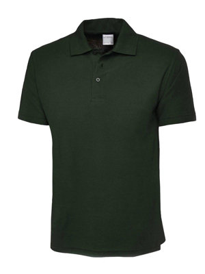 Uneek - Unisex Ultra Cotton Poloshirt - Reactive Dyed - Bottle Green - Size XS