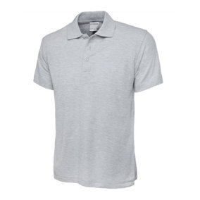 Uneek - Unisex Ultra Cotton Poloshirt - Reactive Dyed - Heather Grey - Size 2XL