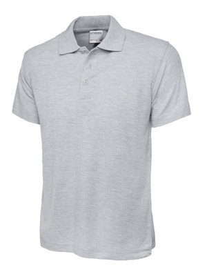 Uneek - Unisex Ultra Cotton Poloshirt - Reactive Dyed - Heather Grey - Size S