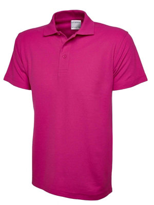 Uneek - Unisex Ultra Cotton Poloshirt - Reactive Dyed - Hot Pink - Size L