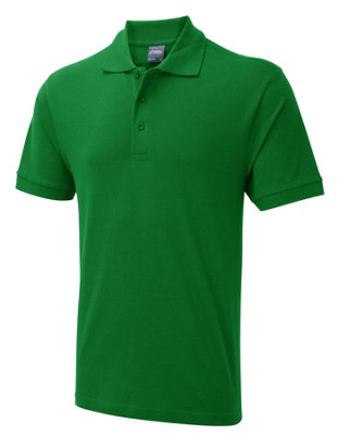 Uneek - Unisex Ultra Cotton Poloshirt - Reactive Dyed - Kelly Green - Size XS