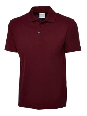 Uneek - Unisex Ultra Cotton Poloshirt - Reactive Dyed - Maroon - Size M