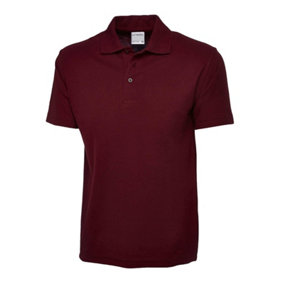 Uneek - Unisex Ultra Cotton Poloshirt - Reactive Dyed - Maroon - Size XS