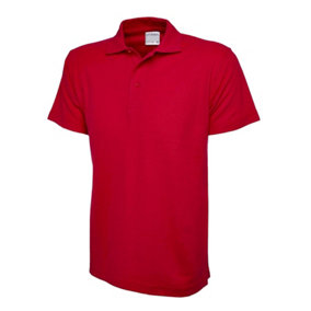 Uneek - Unisex Ultra Cotton Poloshirt - Reactive Dyed - Red - Size XL