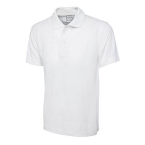 Uneek - Unisex Ultra Cotton Poloshirt - Reactive Dyed - White - Size L