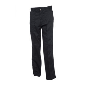 Uneek - Unisex Workwear Trouser Long - 65% Polyester 35% Cotton - Black - Size 30