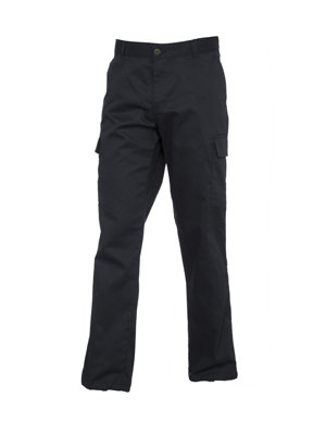 Uneek - Women's/Ladies Cargo Trousers - 65% Polyester 35% Cotton - Black - Size 20
