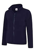 Uneek - Women's/Ladies Classic Full Zip Fleece Jacket - Half Moon Yoke - Navy - Size S