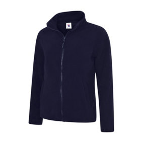 Uneek - Women's/Ladies Classic Full Zip Fleece Jacket - Half Moon Yoke - Navy - Size S