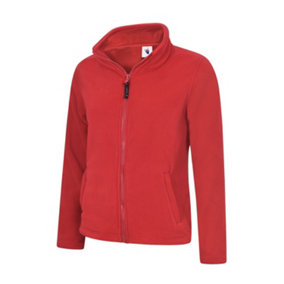 Uneek - Women's/Ladies Classic Full Zip Fleece Jacket - Half Moon Yoke - Red - Size 2XL