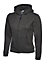 Uneek - Women's/Ladies Classic Full Zip Hooded Sweatshirt/Jumper - 50% Polyester 50% Cotton - Charcoal - Size XS