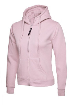 Uneek - Women's/Ladies Classic Full Zip Hooded Sweatshirt/Jumper - 50% Polyester 50% Cotton - Pink - Size 2XL
