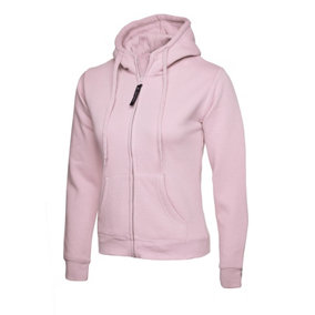 Uneek - Women's/Ladies Classic Full Zip Hooded Sweatshirt/Jumper - 50% Polyester 50% Cotton - Pink - Size 2XL
